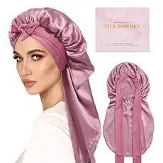 AWAYTR Long Silk Bonnet for Sleeping