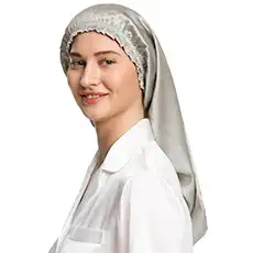 LilySilk Pure Mulberry Silk Long Bonnet for Sleeping